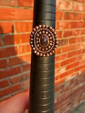 Black Opal copper ring